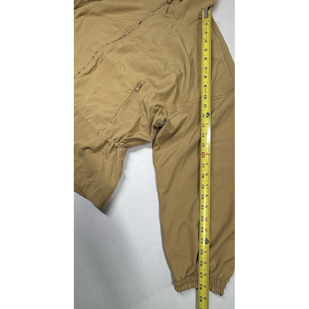 OLD NAVY Loose Stretch Tech Cinched Waist Crop Jacket XL ZipUp Mustard Vent EUC - Picture 8 of 12
